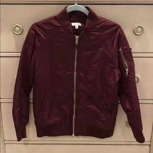 Maroon bomber jacket